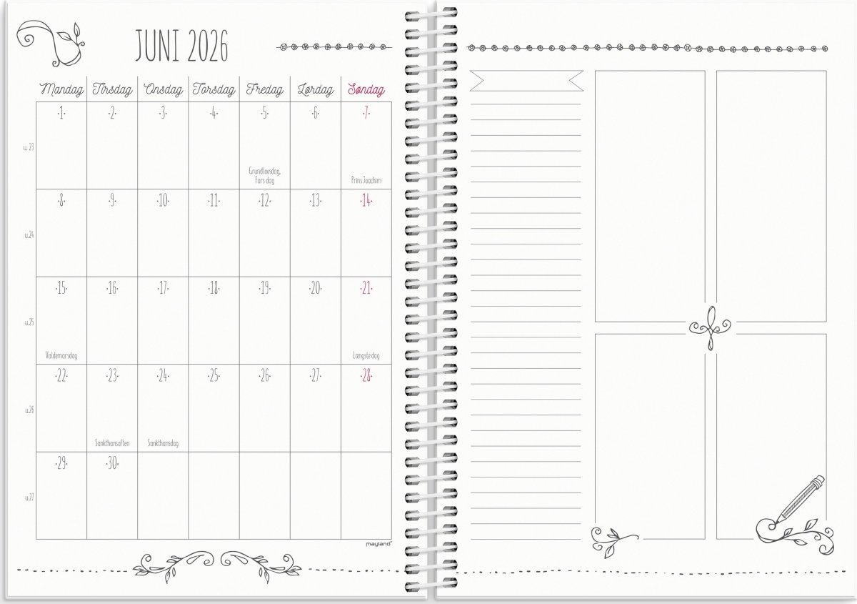 Mayland 25/26 Ugekalender, Doodle, A5