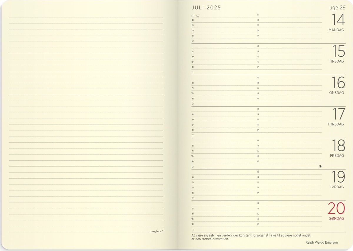 Mayland 25/26 Ugekalender, Forma Deluxe, A5