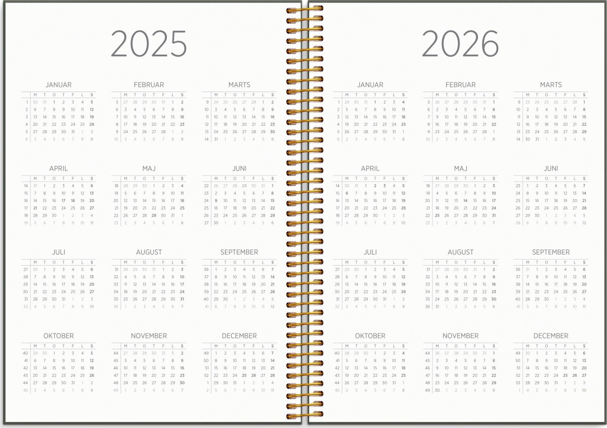 Mayland 25/26 Ugekalender, Organizer & Notes Grøn