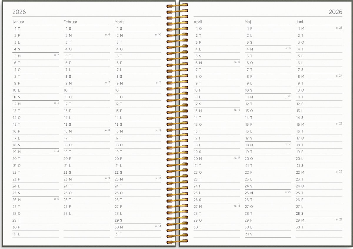 Mayland 25/26 Ugekalender, Organizer & Notes Grøn