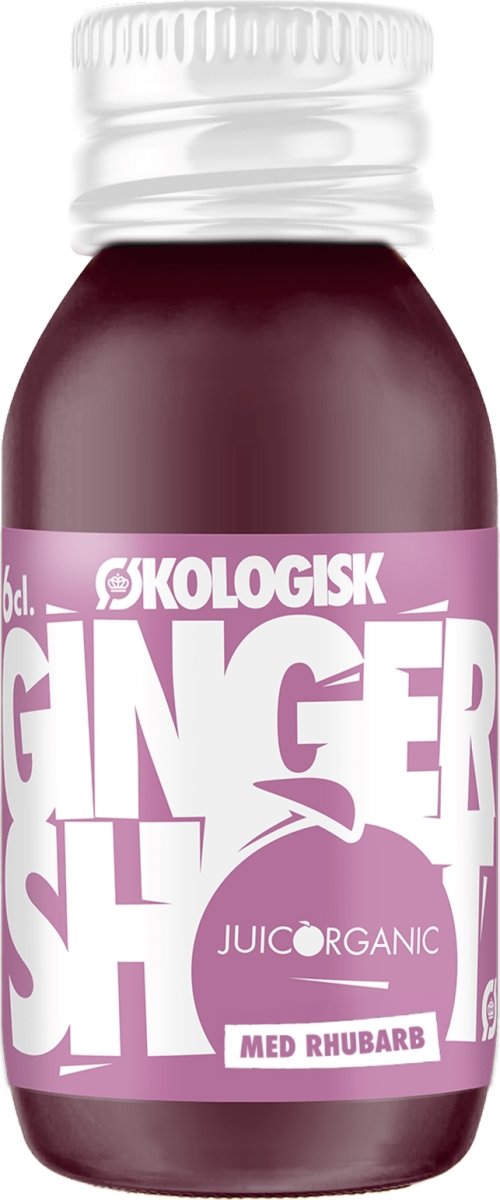 JuicOrganic Øko Ginger Rabarber Shot, 6 cl