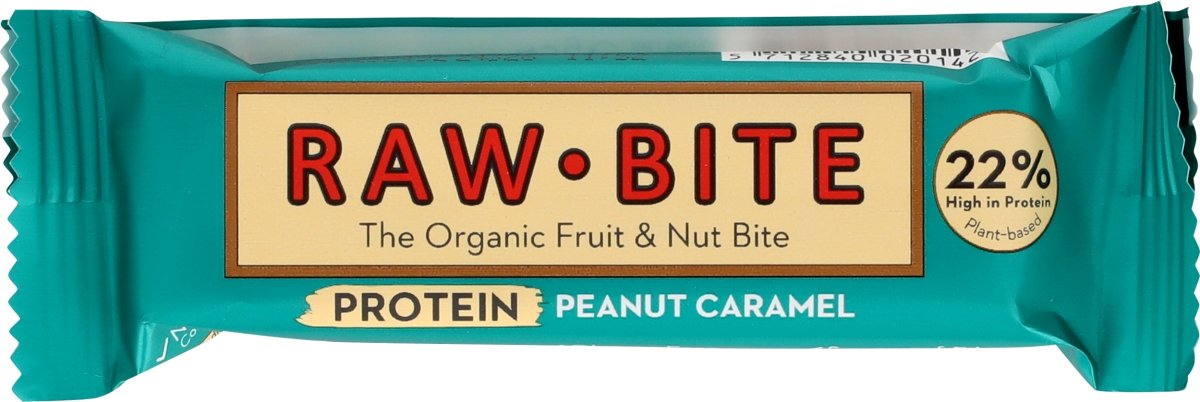 Rawbite Protein Peanut Caramel Snackbar, 45 g