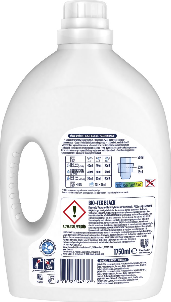 Biotex Flydende Vaskemiddel Black, 1,75 L