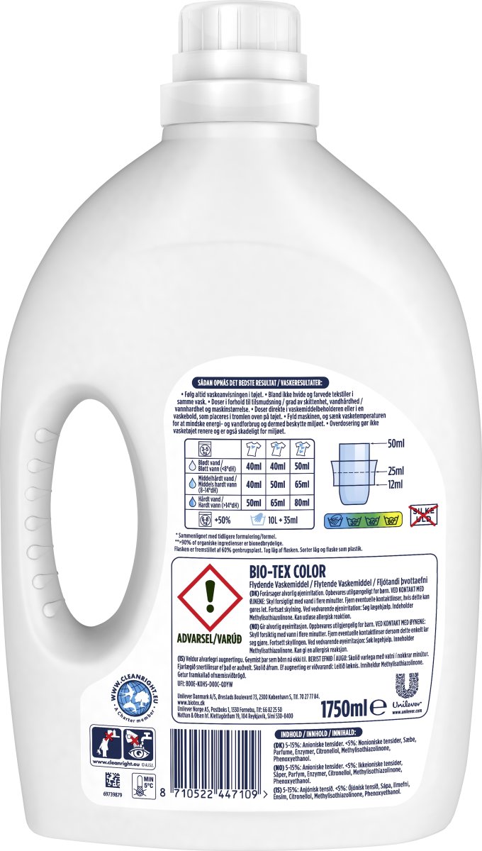 Biotex Flydende Vaskemiddel Colour, 1,75 L
