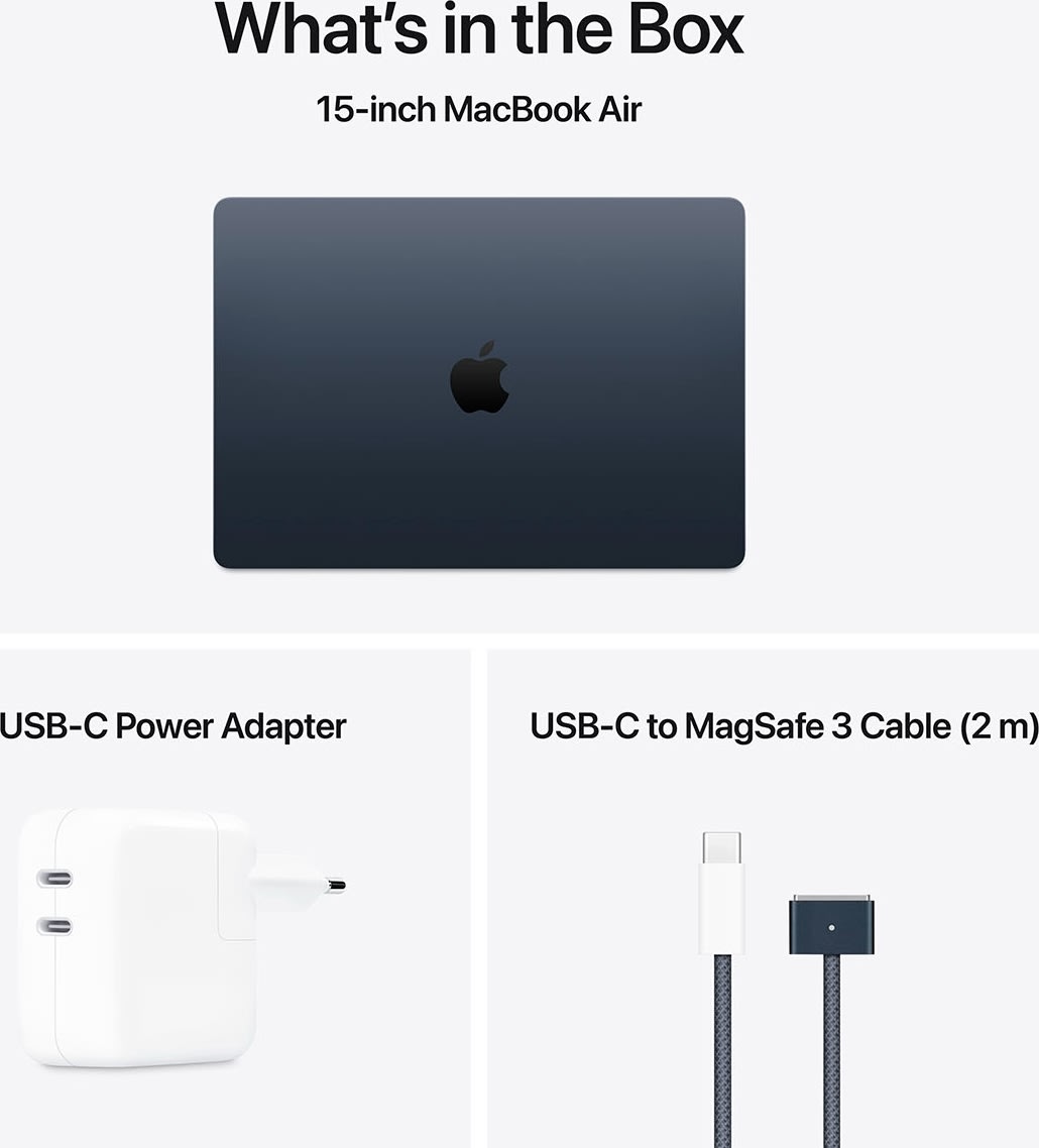 Apple MacBook Air M4 15", 16GB, 256GB, midnat