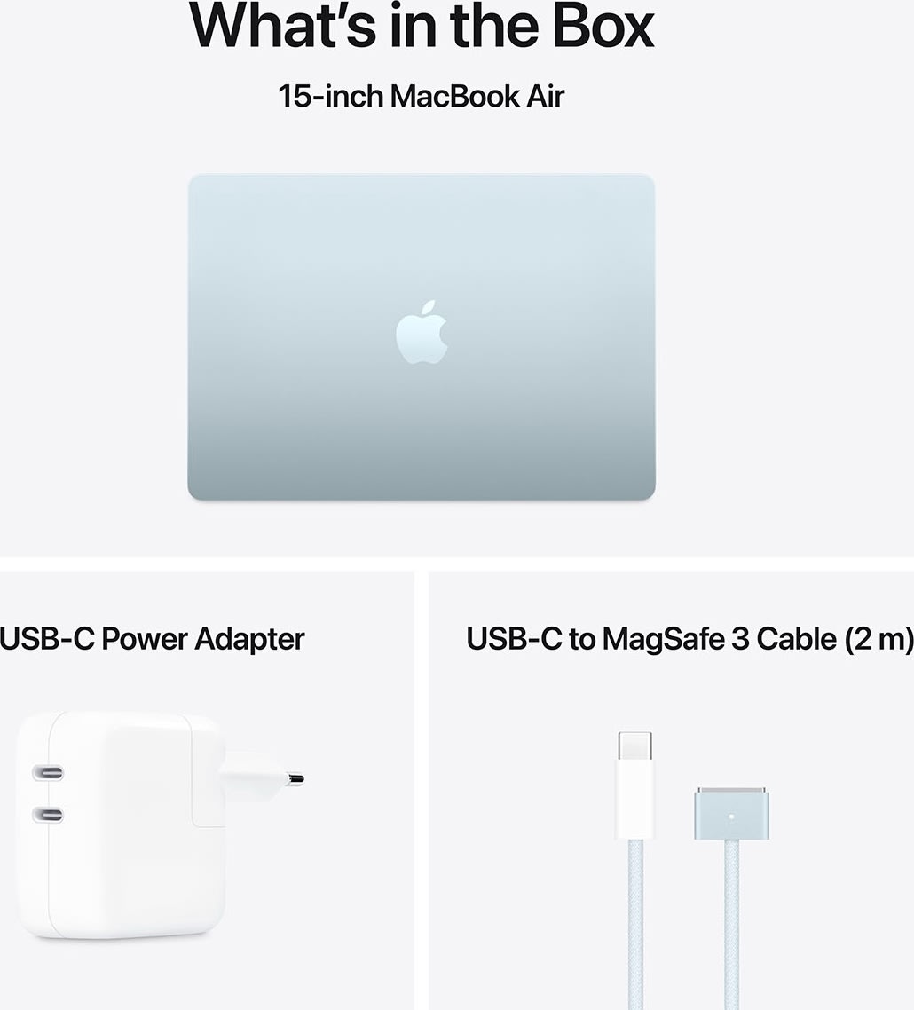 Apple MacBook Air M4 15", 24GB, 512GB, skyblå