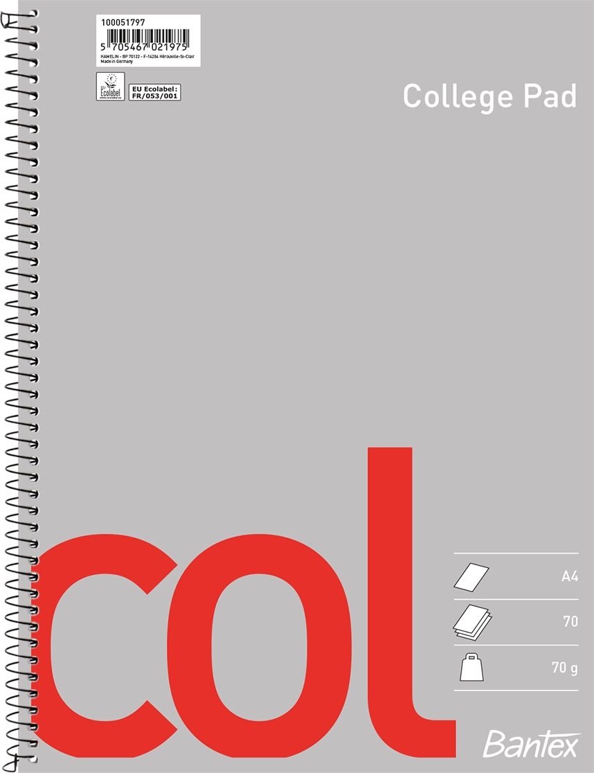 Bantex Col Kollegieblok | A4+ | Blank