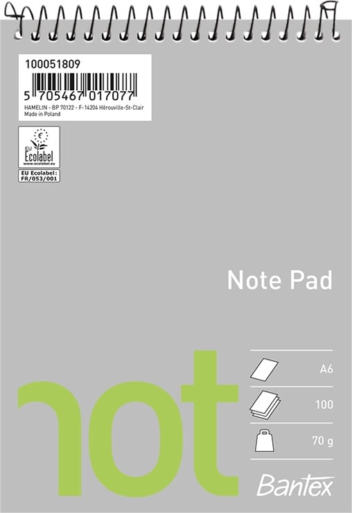 Bantex Not Spiralblok | A6 | Blank