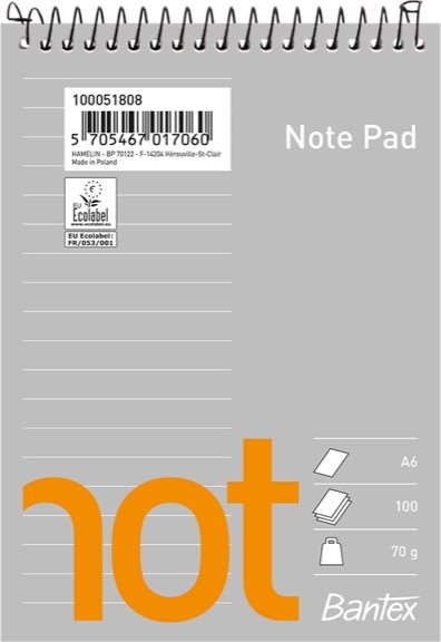 Bantex Not Spiralblok | A6 | Linjeret