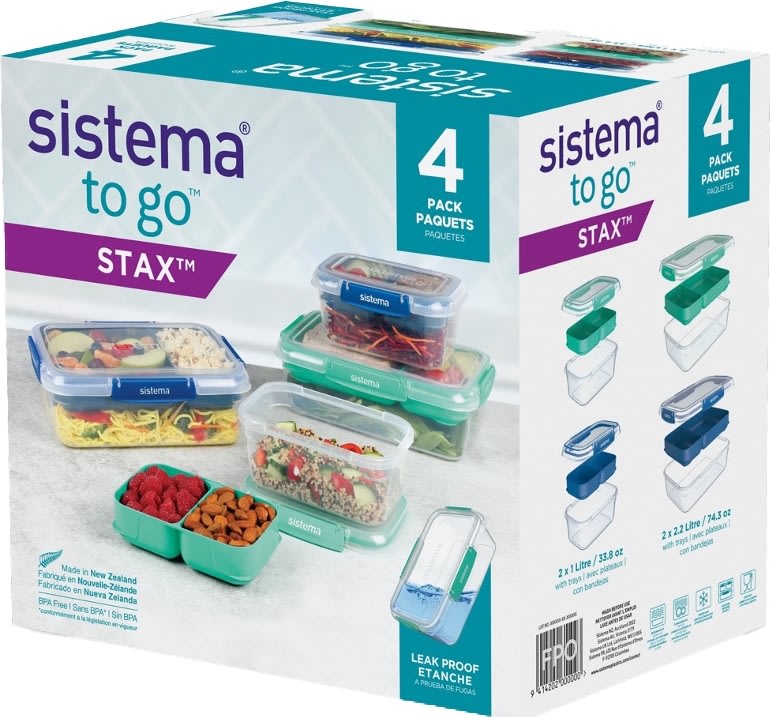 Sistema Stax To Go opbevaringsboks, 2,2L, 4 stk.
