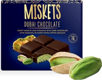 Dubai Chokolade Mørk, Misket, 100g