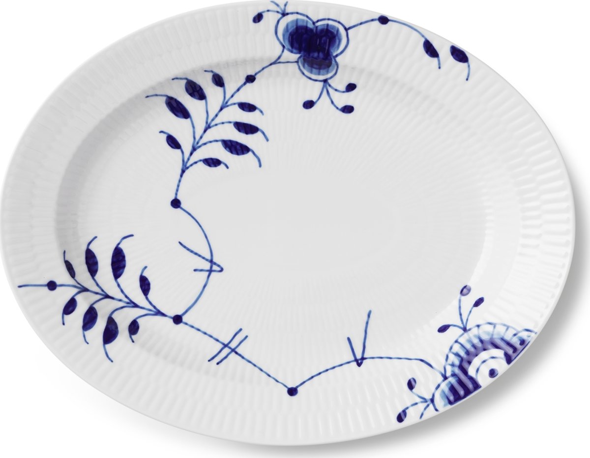 Royal Copenhagen Blå Mega Riflet Fad 30,5 cm