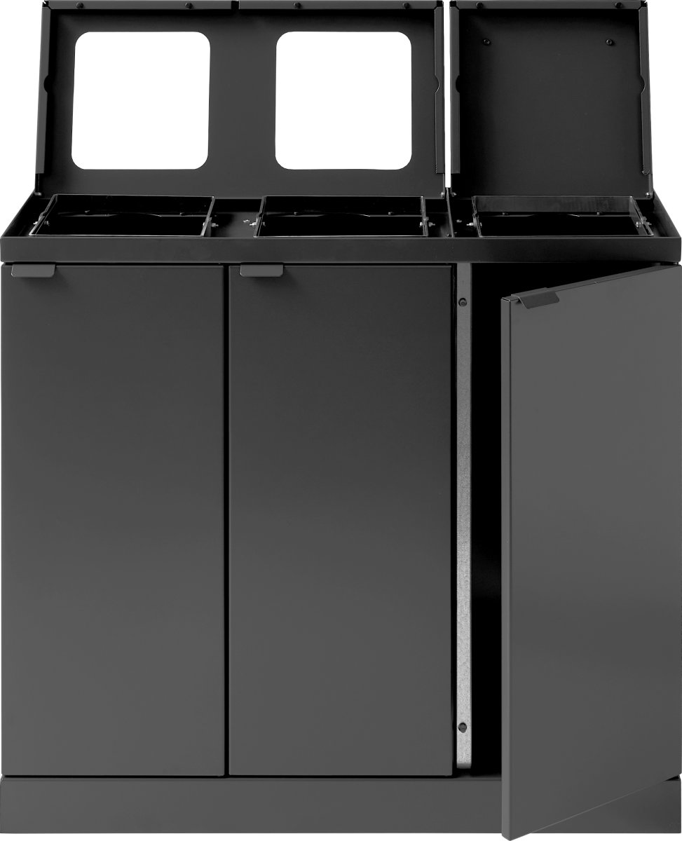Bica Basic 887 Affaldsstation 3x45L, Låg, Antracit