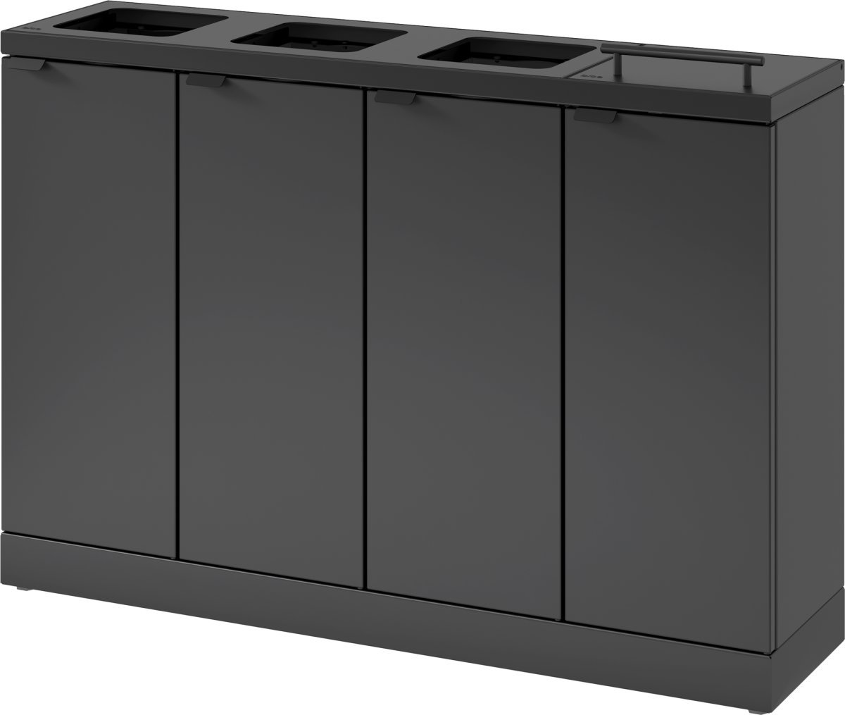 Bica Basic 883 Affaldsstation 4x45L, Låg, Antracit