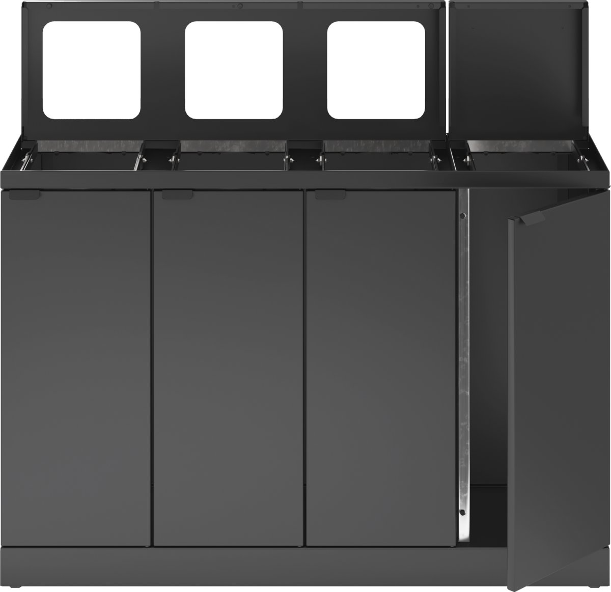 Bica Basic 883 Affaldsstation 4x45L, Låg, Antracit