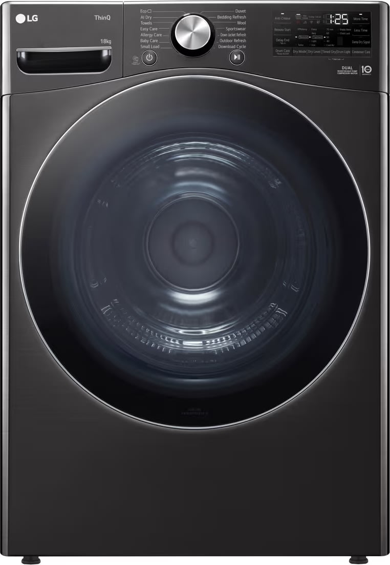 LG Tørretumbler RH18U8JVCW 18 KG, sort