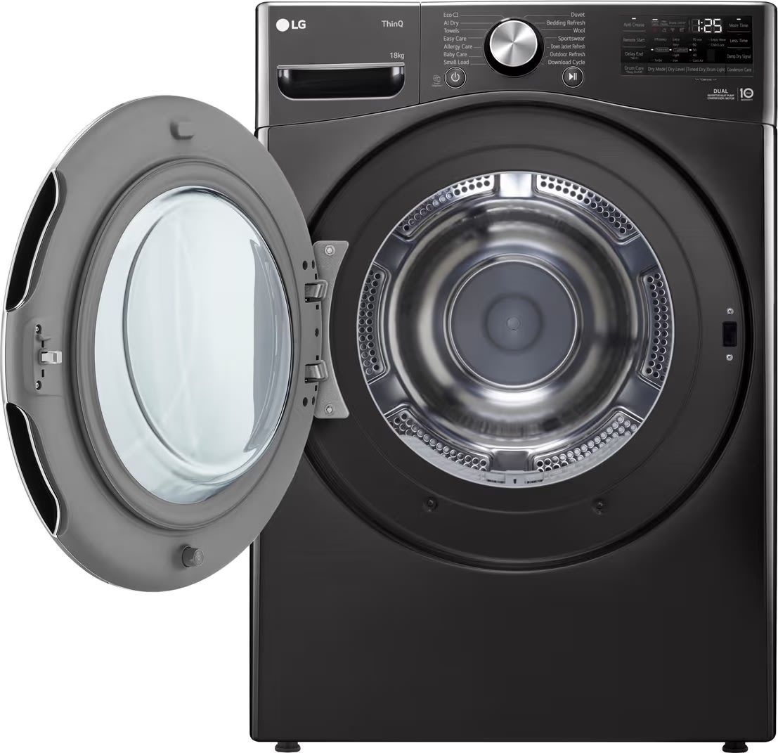 LG Tørretumbler RH18U8JVCW 18 KG, sort