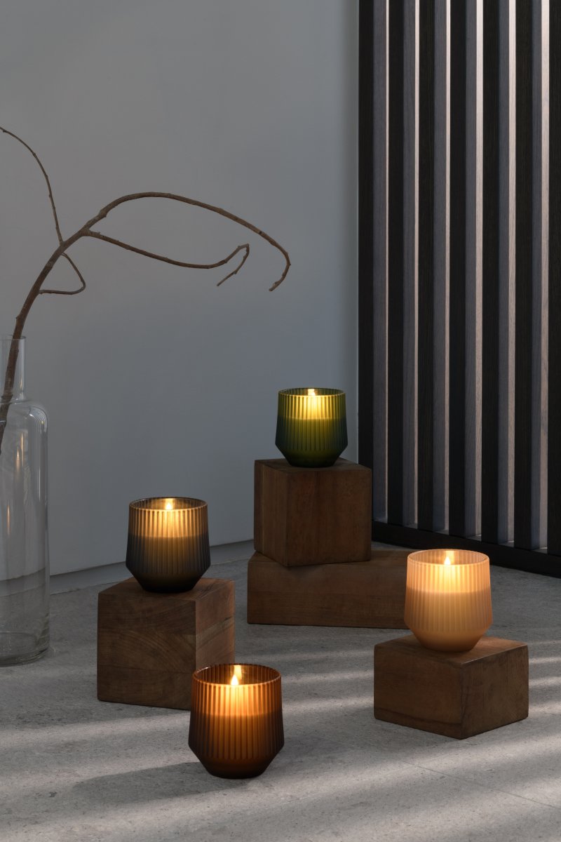 UYUNI LED duftlys, Uplift, H9,5 cm, beige