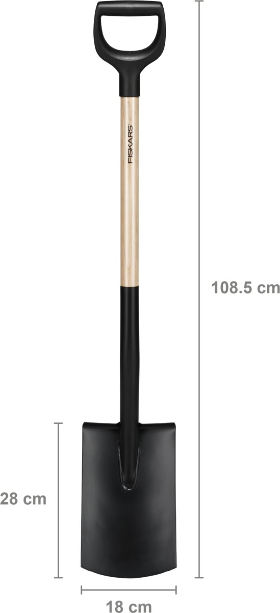Fiskars Solid Spade, stål/træ, 108,5 cm.