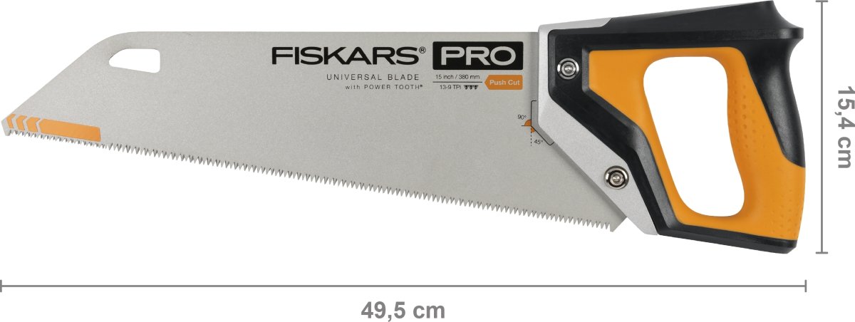 Fiskars Pro PowerTooth Håndsav, 38 cm, 9 tpi
