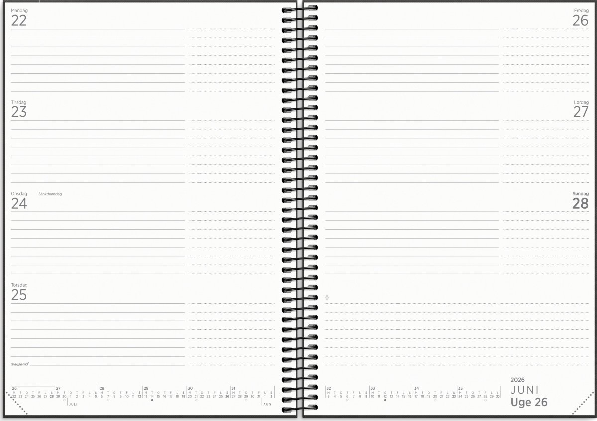 Mayland 25/26 Ugekalender, Organizer & Notes Sort