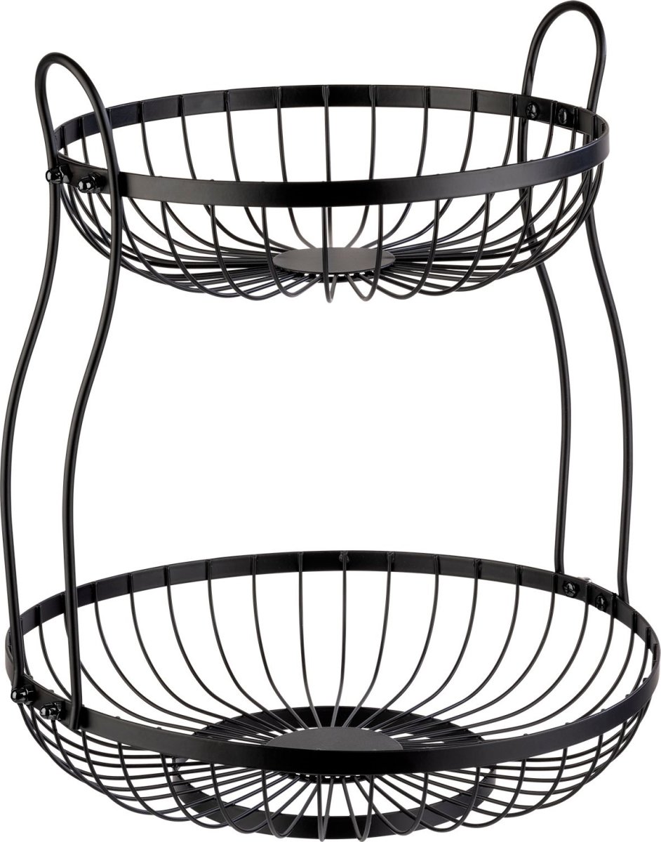 Westmark Brødkurv 2-etager, sort stål, Ø25+30 cm.