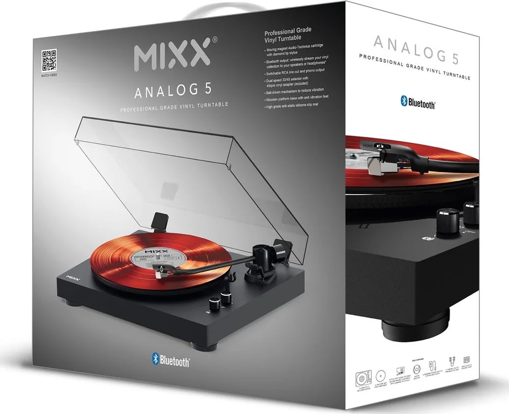 MIXX Vinylpladeafspiller Analog 5 Stereo, Sort