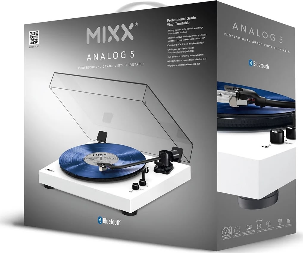 MIXX Vinylpladeafspiller Analog 5 Stereo, Hvid