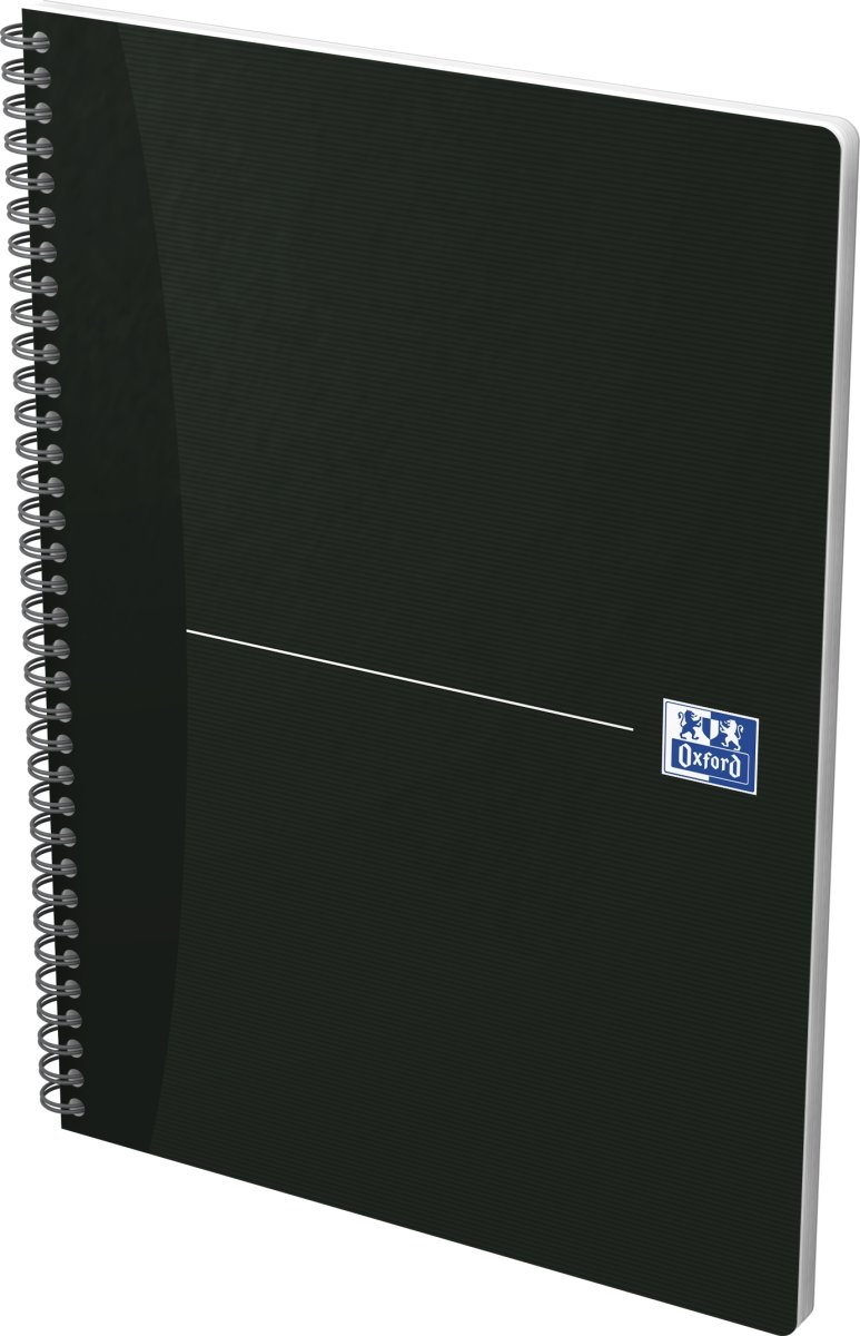 Oxford Smart Black Spiralbog A4 | Linjeret