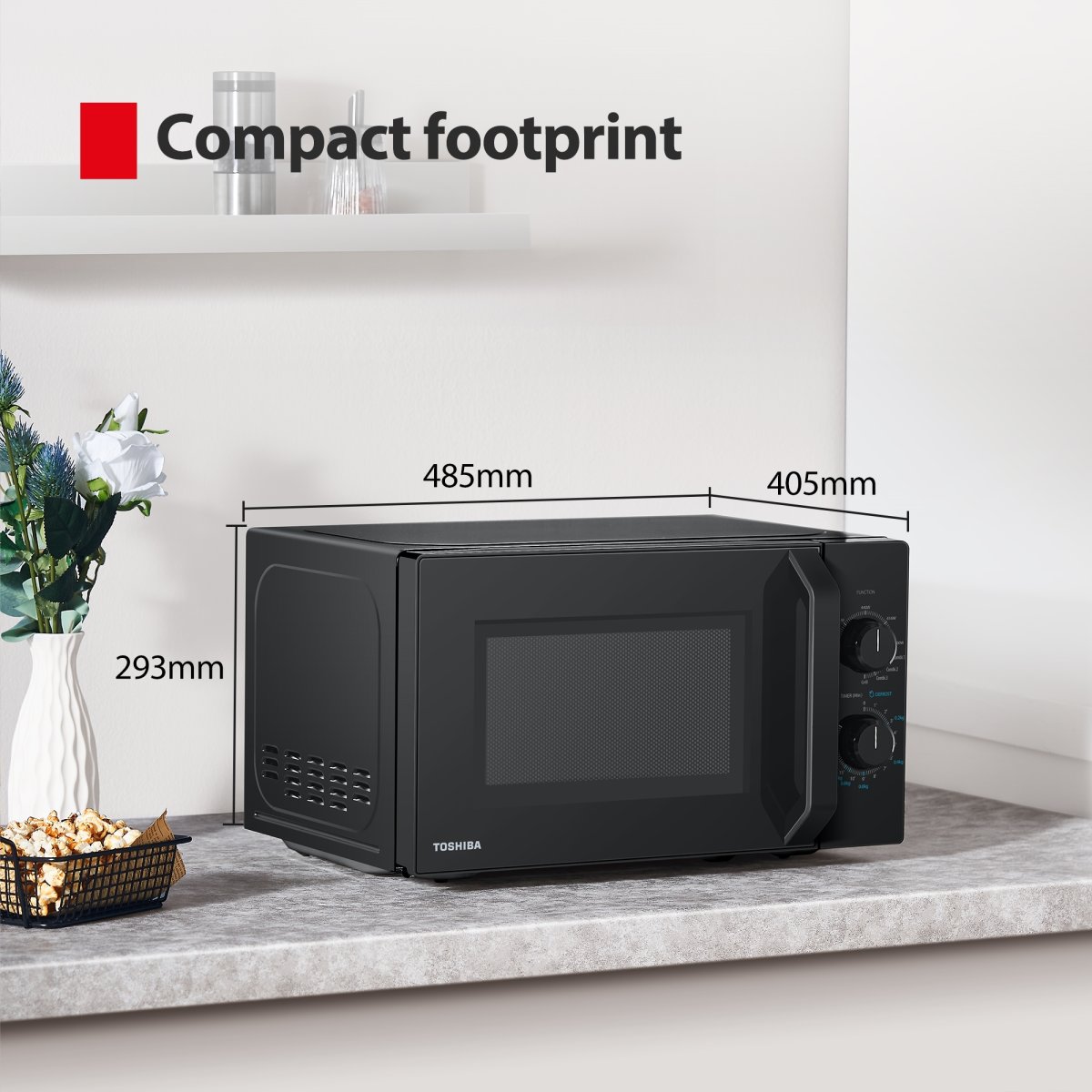 Toshiba MW2-MG20PBK mikroovn, 20 L., sort