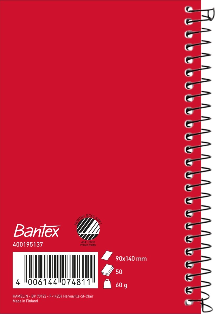 Bantex Not Spiral Notesbog, 140x90 mm