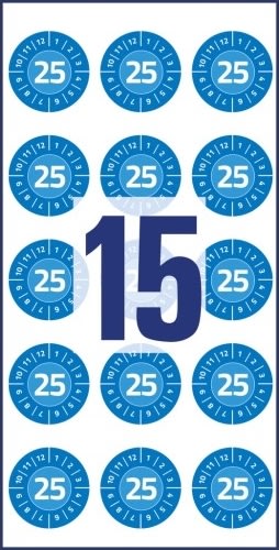 Avery Inspektionsdatoetiketter 2025, blå, Ø20mm