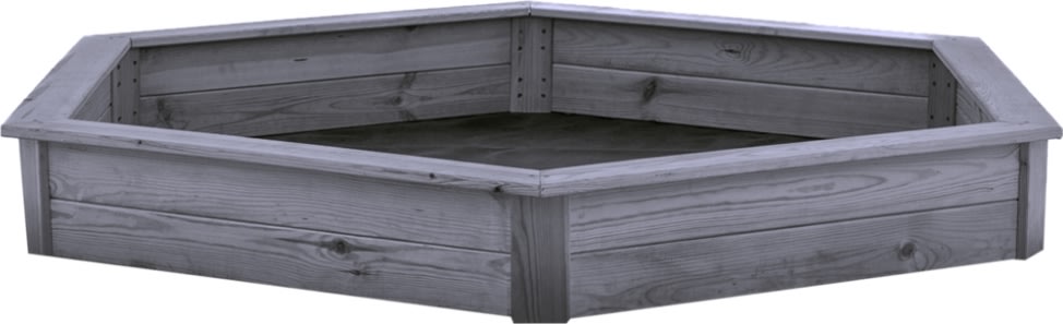 NORDIC PLAY Sandkasse, 6-kantet, grå