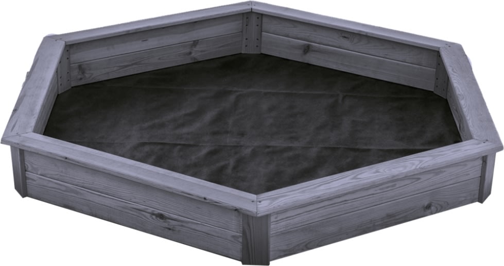 NORDIC PLAY Sandkasse, 6-kantet, grå