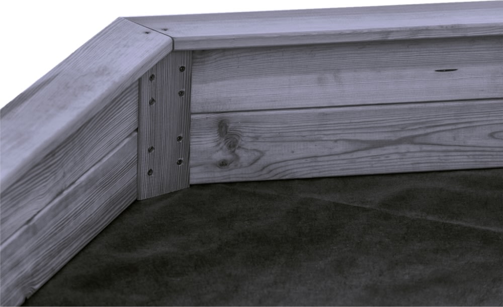 NORDIC PLAY Sandkasse, 6-kantet, grå