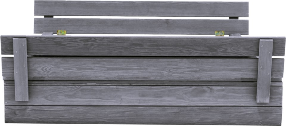 NORDIC PLAY Sandkasse m/bænk & låg, 120x120cm, grå