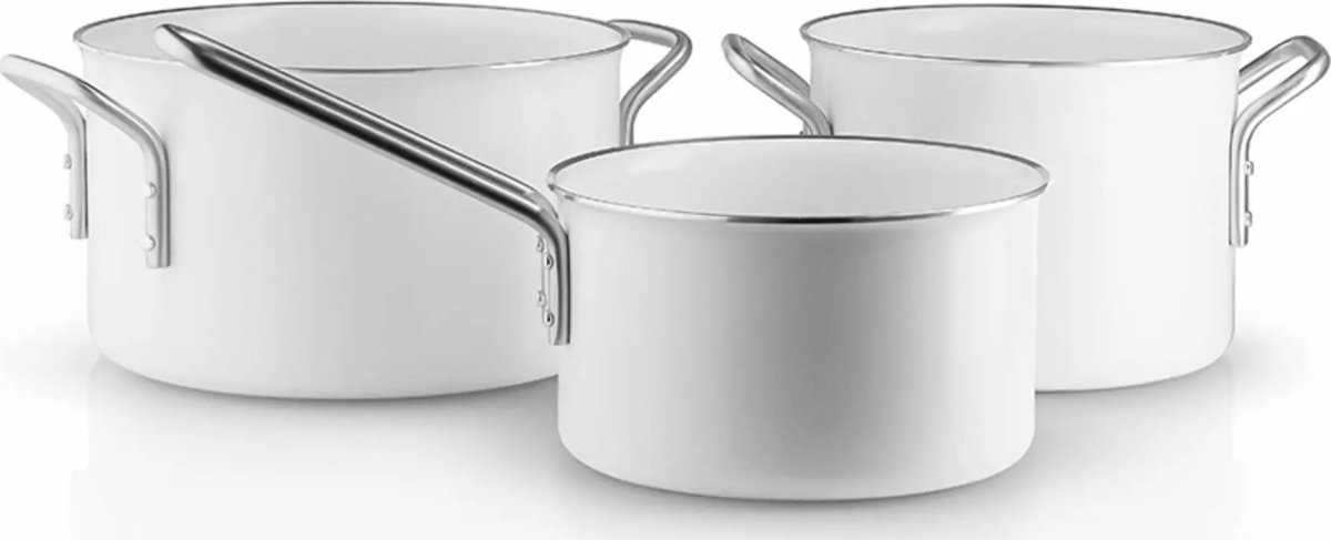 Eva Trio White Line Grydesæt, 3 dele