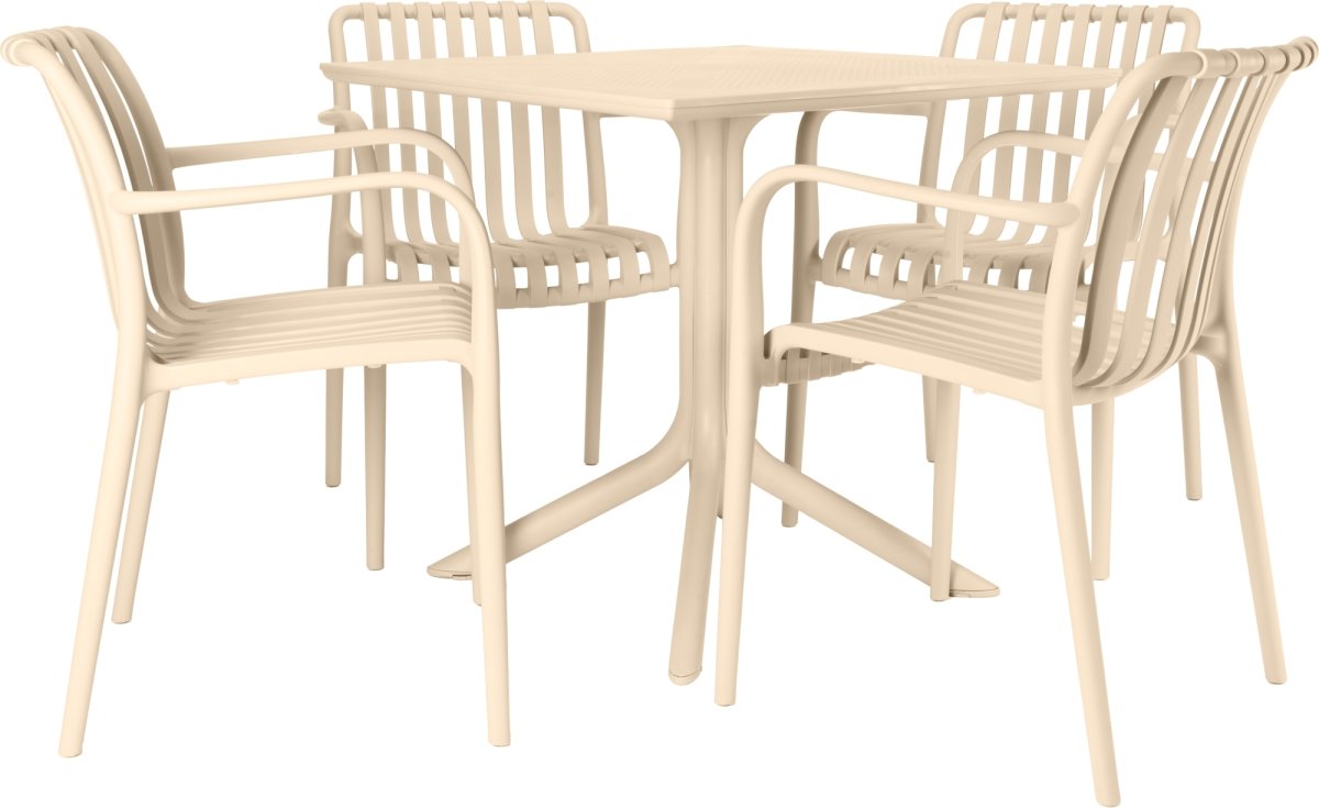 Cuba Havebord, plast, UV, 80x80x75cm, sand