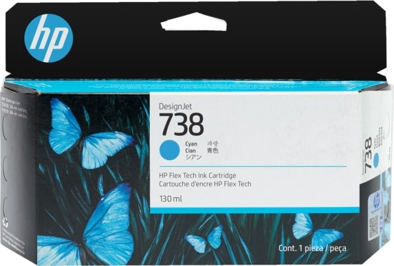 HP 738 DesignJet blækpatron, 300 ml, cyan