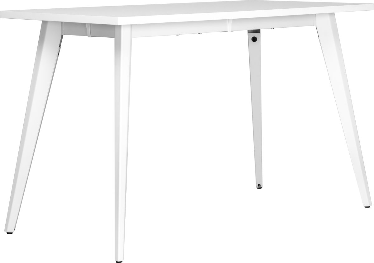 Simple skrivebord, stålstel/hvid top, 120x60 cm