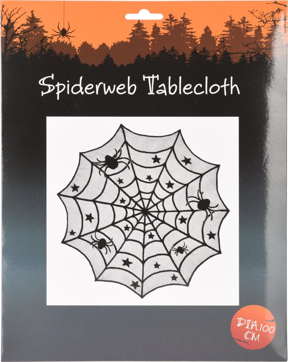 Halloween Borddug m. Spindelvævsmønster