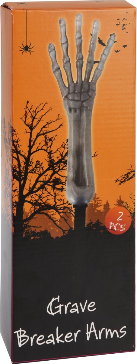 Glow-in-the-dark Skeletarm m. Jordspyd, 29 cm