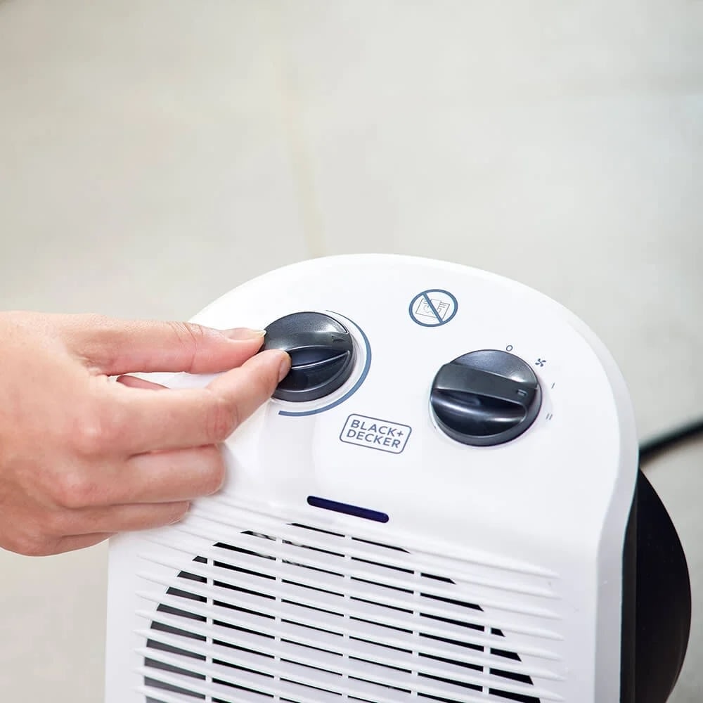 BLACK+DECKER 2000W Varmeblæser, hvid