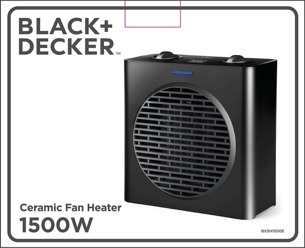 BLACK+DECKER Keramisk 1500W varmeblæser, sort