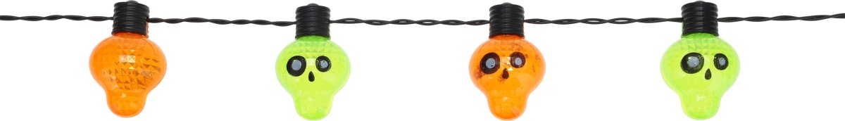 LED Lyskæde m. Skelet Hoveder, 1,2 m