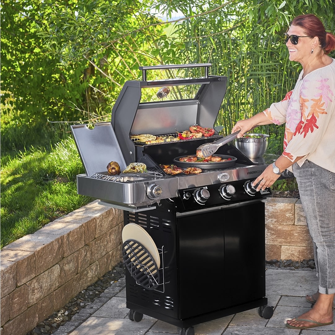 Rösle Videro G3-S Gasgrill, sort, 3 brændere