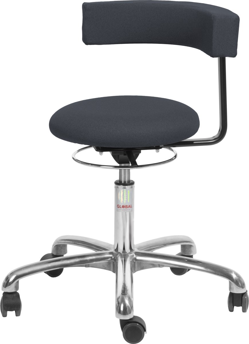 Saturn Stol, Sort, Stof, 45-58 cm, Alu