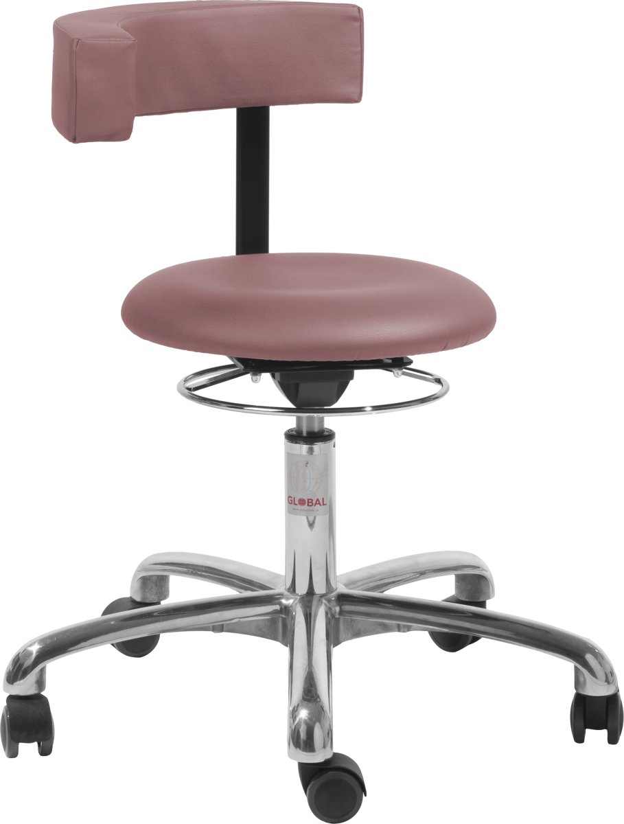 Saturn Stol, Rosa, Kunstlæder, 54-73 cm, Alu