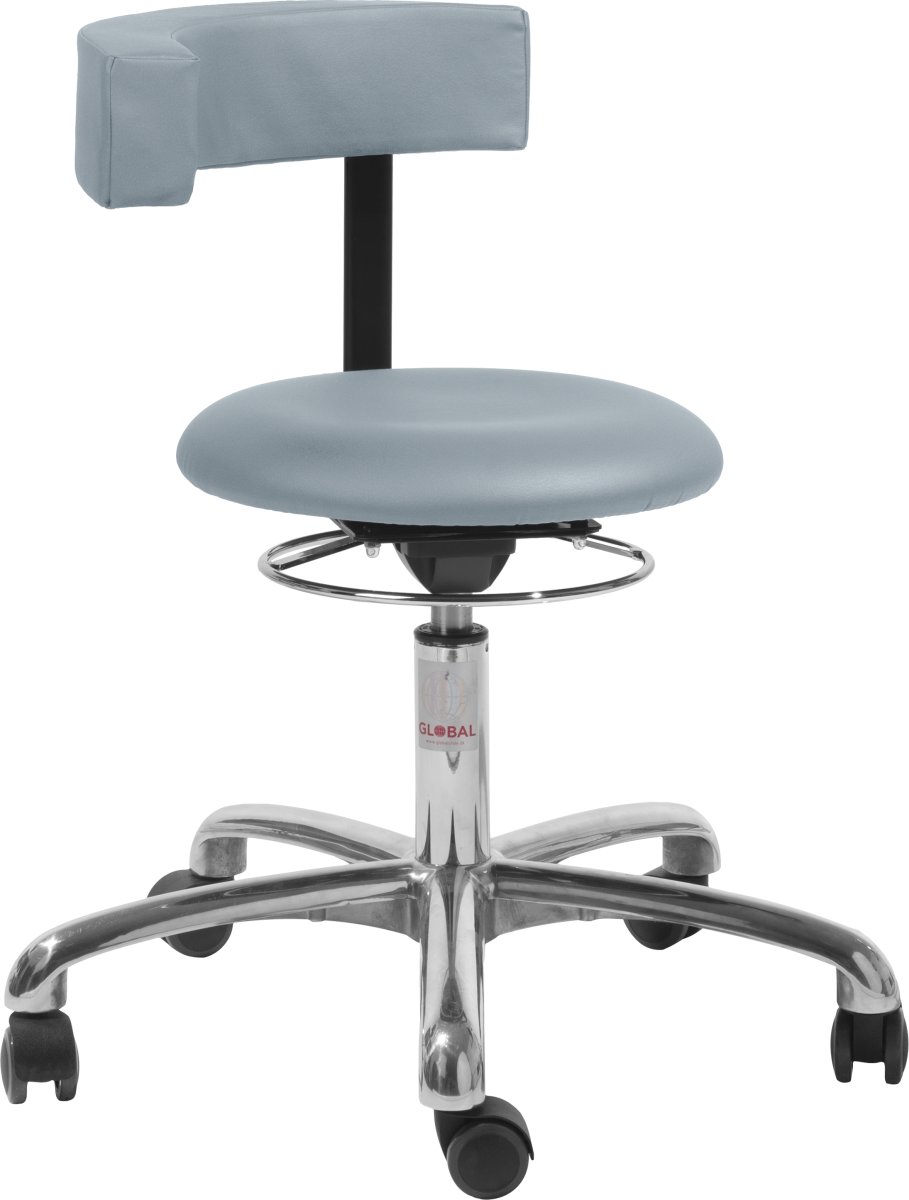 Saturn Stol, Lyseblå, Kunstlæder, 54-73 cm, Alu