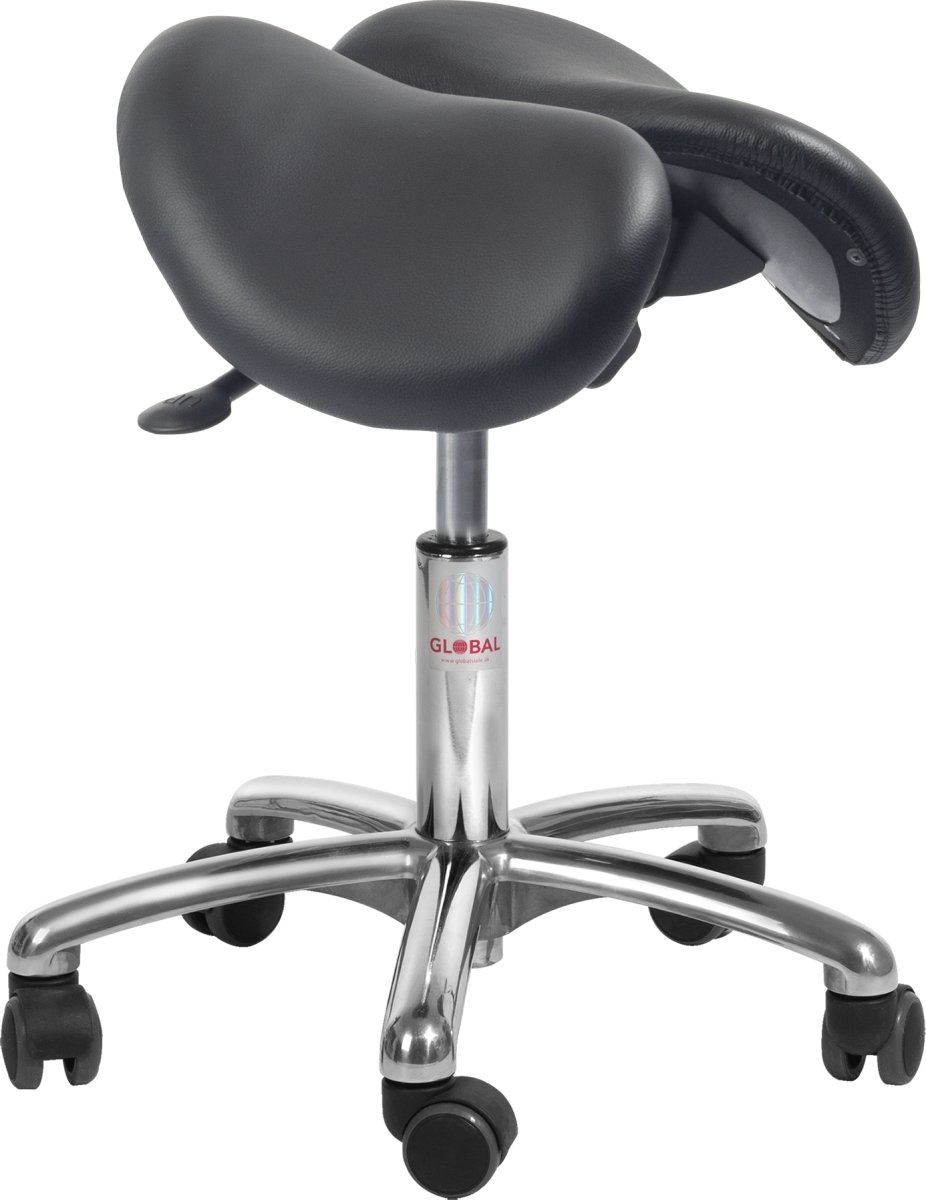Echo Sadelstol, Sort, Læder, 45-58 cm, Alu